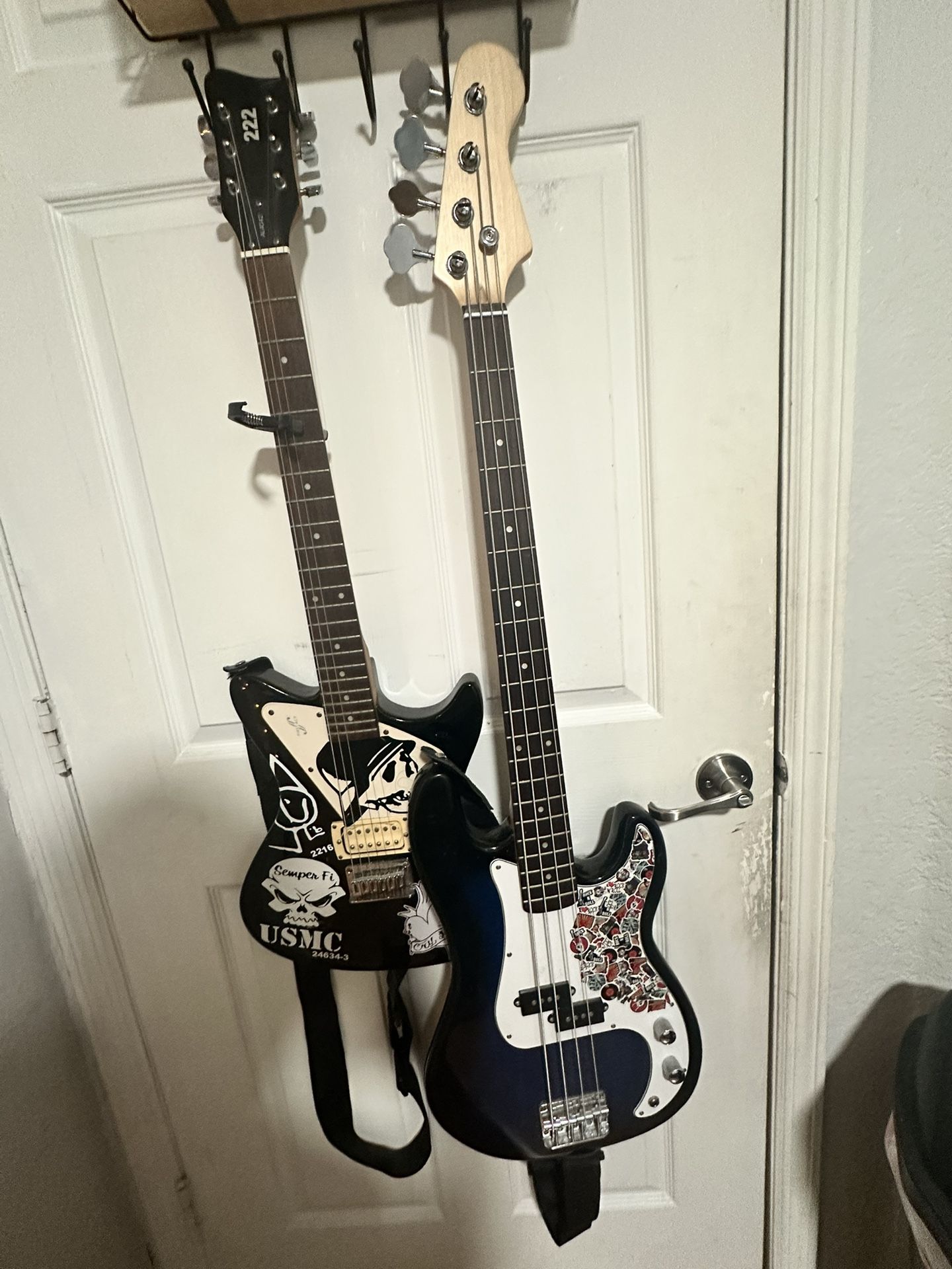 bass guitar and electric guitar