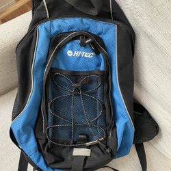 Hi-Tec Hydration Hiking Backpack – Blue & Black – Water Bladder Compartment (No Bladder)