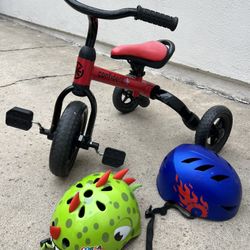 Toddler Tricycle Plus 2 Helmets 