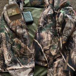 Dewbu Men Large Real Tree Heated Jacket