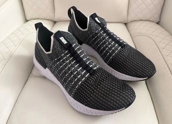 Nike React Phantom Run Flyknit 2 Men’s Size 10 Black White CJ0277-003