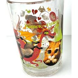 Collectable McDonalds DreamWorks Shrek The Third Puss in Boots Drinking Glass Tumbler 