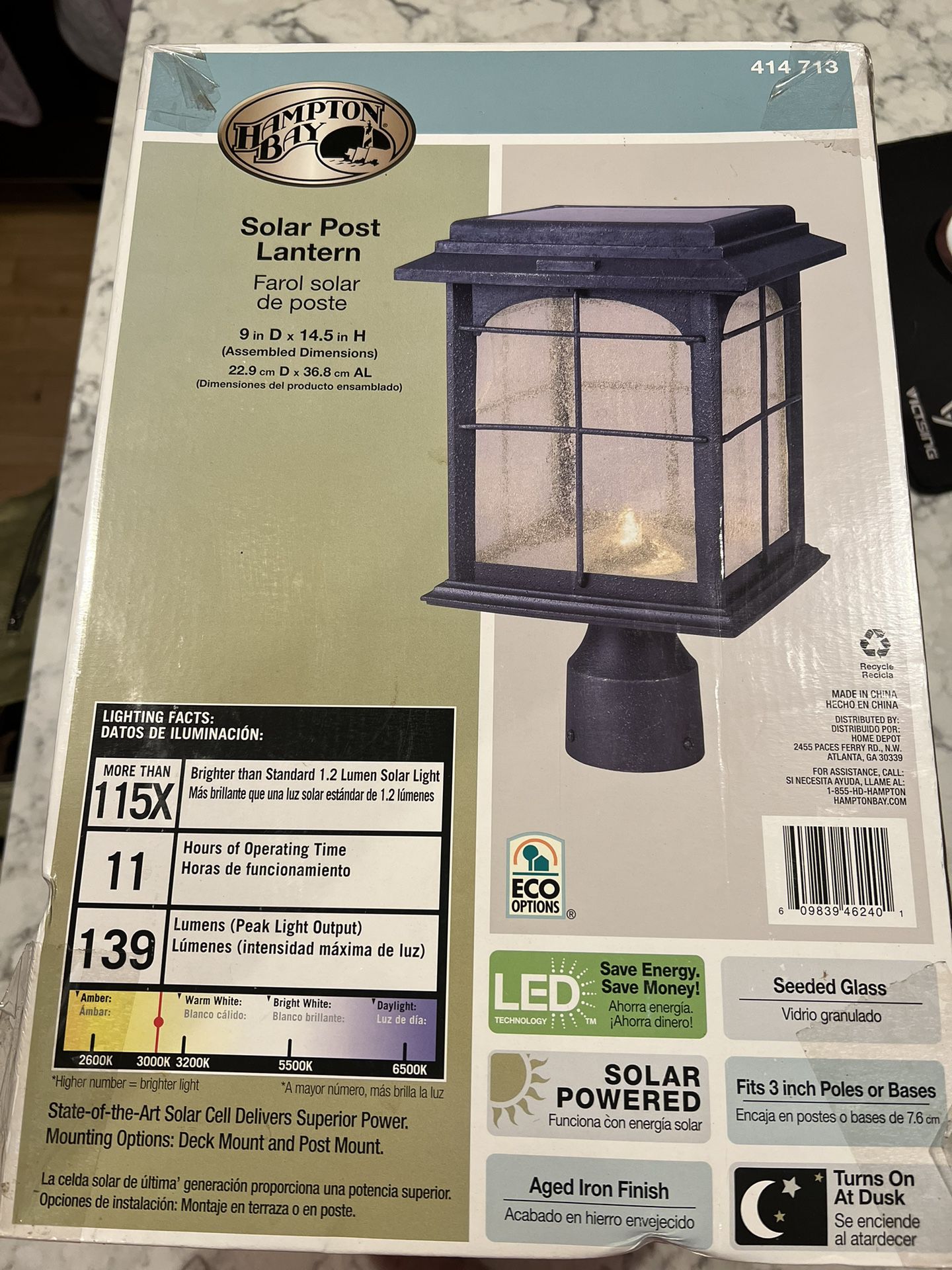 Outdoor Solar Post Lantern Light