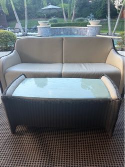 Outdoor love seat and table