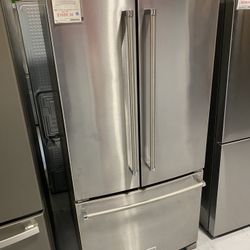 KitchenAid Stainless Steel 22 Cu. Ft. 33” Width Standard Depth French Door Refrigerator 
