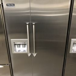 Viking 48” Stainless Steel Built In Side By Side Refrigerator 2012 Model 