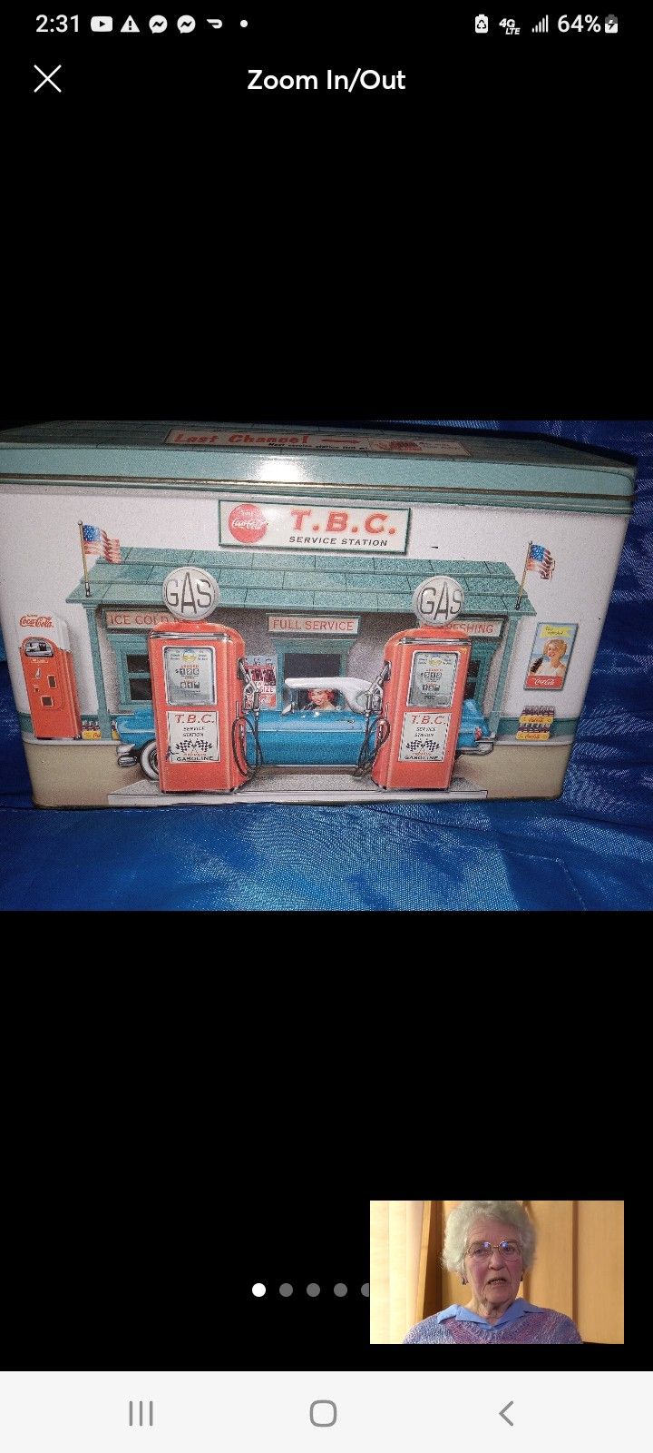 Vintage 1956 Collectible Coca-Cola Gas Station Tin