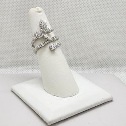 Brand New Sterling Silver 925 Butterfly Gemstones Ring 