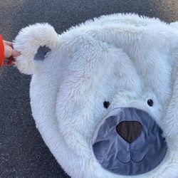POTTERY BARN KIDS 32” Plush Bear Bean Bag Chair  Good pre-owned condition.  The upper left section of the gray circle portion of the snout, under the 