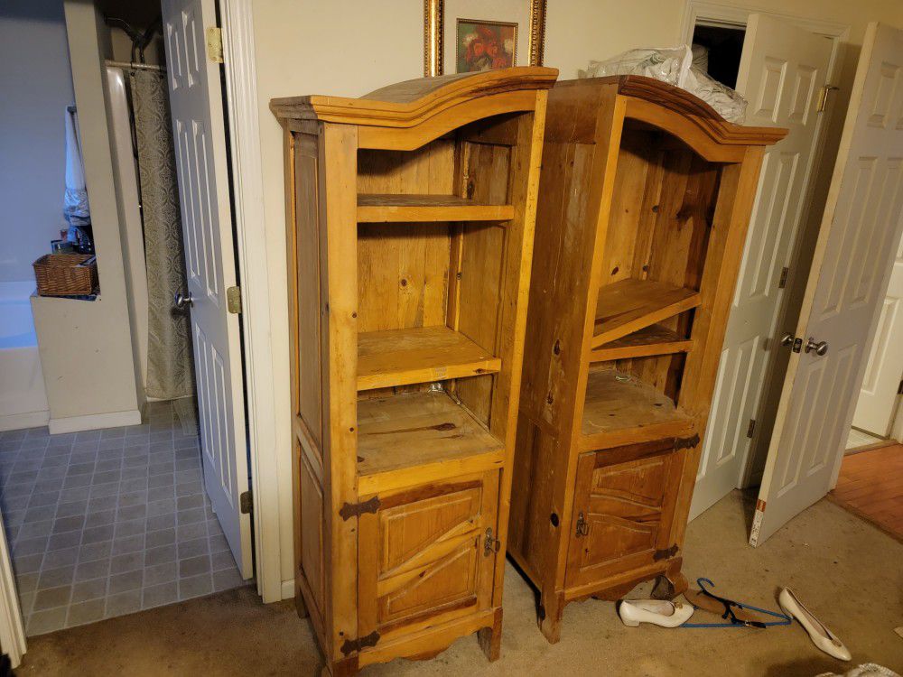 3 Piece All Wood  Shelf & Cabinet 