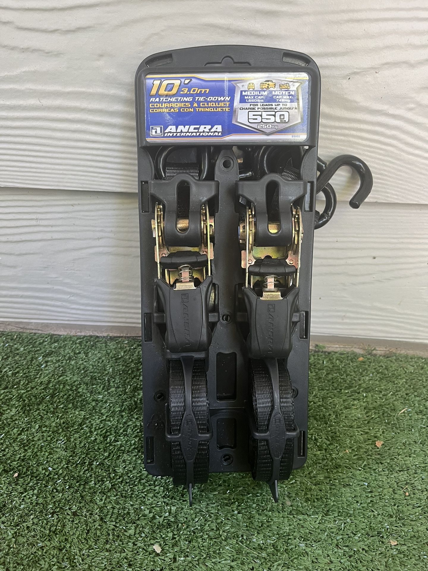NEW Ancra 10’ Ratcheting Tie-Down Straps – 2 Pack