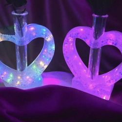 LED Acrylic Heart Vase