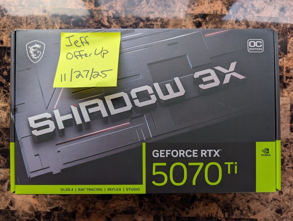 MSI RTX 5070 Ti Shadow 3X OC (16GB GDDR7) - Like New - Gaming GPU