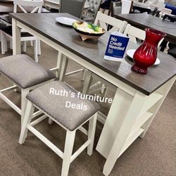 $429 No Tax 5-Pc Casual Counter Height Set