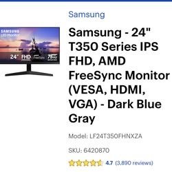 Two (2) Samsung 24-inch Monitors