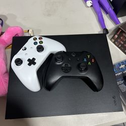 Xbox One Black Console Video Game System Comes With 2 Controllers