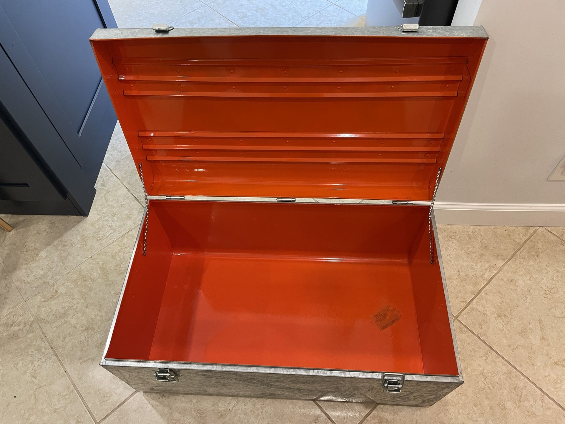 CB2 Galvanized Versus Trunk With Orange Interior