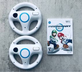 Mario Kart Wii + 2 Steering Wheels for Nintendo Wii