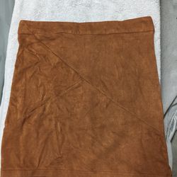 Faux Suede Brown Skirt