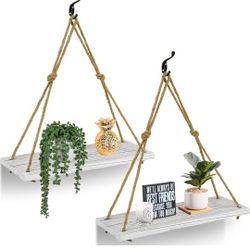 New Inbox Set Of Two Farmhouse Wood Whitewashed Floating Shelves
