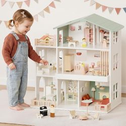 Modern Wooden Dollhouse for Kids new