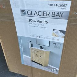 Glacier Bay Haldone 31 In. Single Sink Sunlit Bath Vanity With White Cultured Marble Top (Assembled 