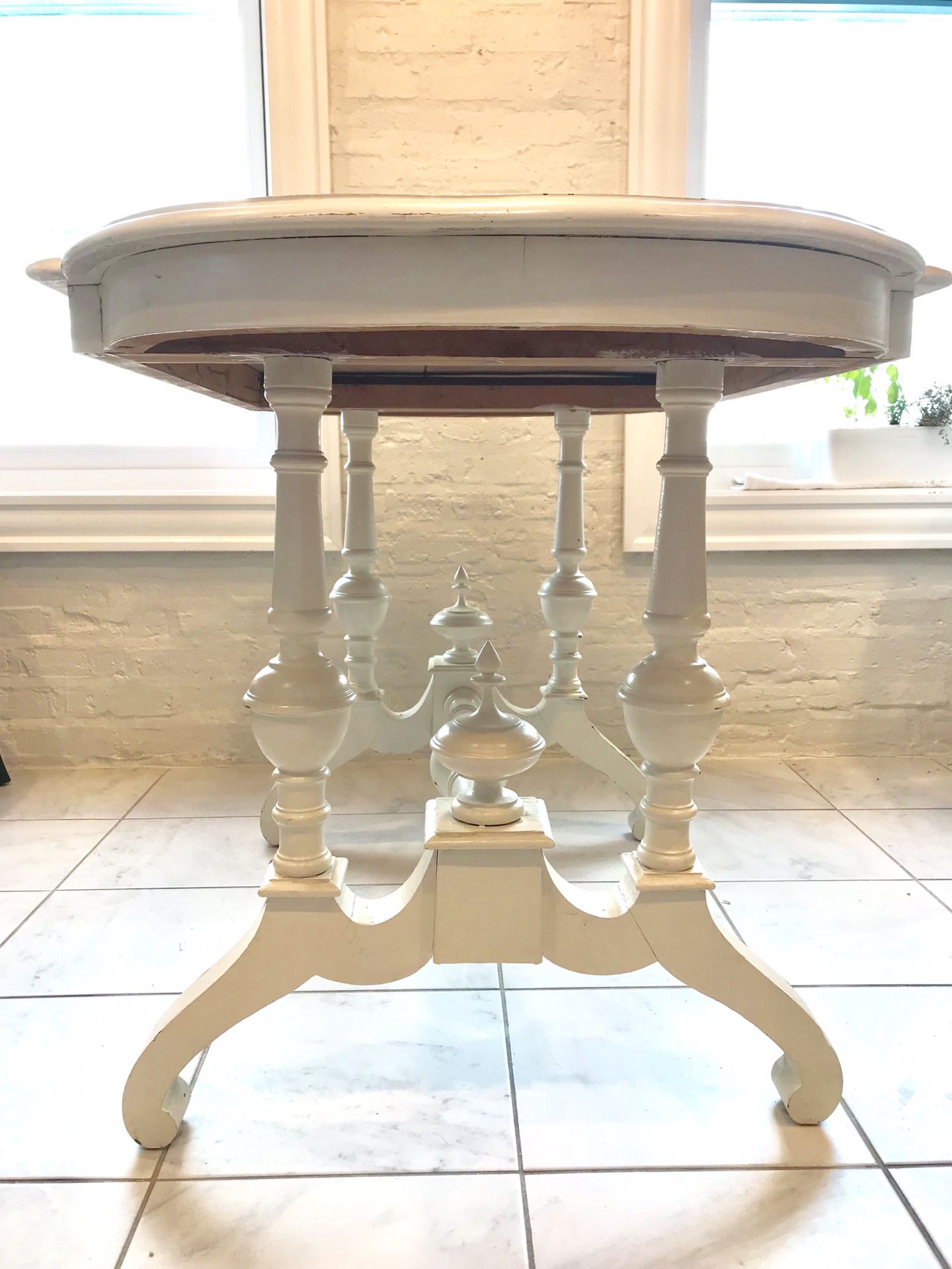 Ivory Ornate Side Table / small dining room table