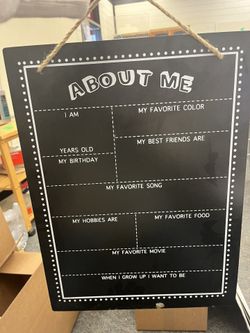 About Me Chalk Board