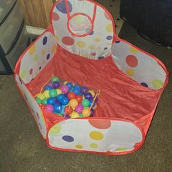 Kids/ Babies Play Pen With Balls & A Basket Ball Hoop