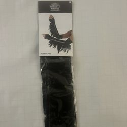 Women's Costume Black Arm Cuffs with Feathers One Size Halloween