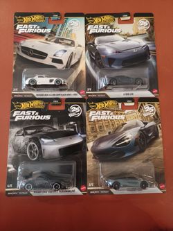 Set of 4 Hot Wheels Fast & Furious