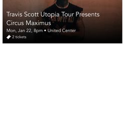 Travis Scott Tickets United Center 2 Tickets