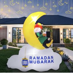 Blow Up Ramadan Crescent Moon with LED Light For Christmas , New