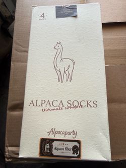 (4 pairs )  Alpaca Socks for Men and Women, Heavyweight Cold Weather Size L