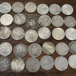 30 Morgan & Peace Silver Dollars – Bulk Lot