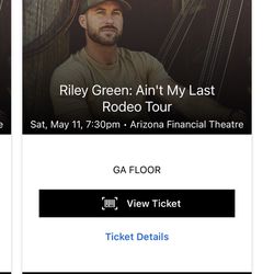 Riley Green Pit Tickets. 