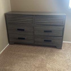 Grey Dresser And Side Drawer 