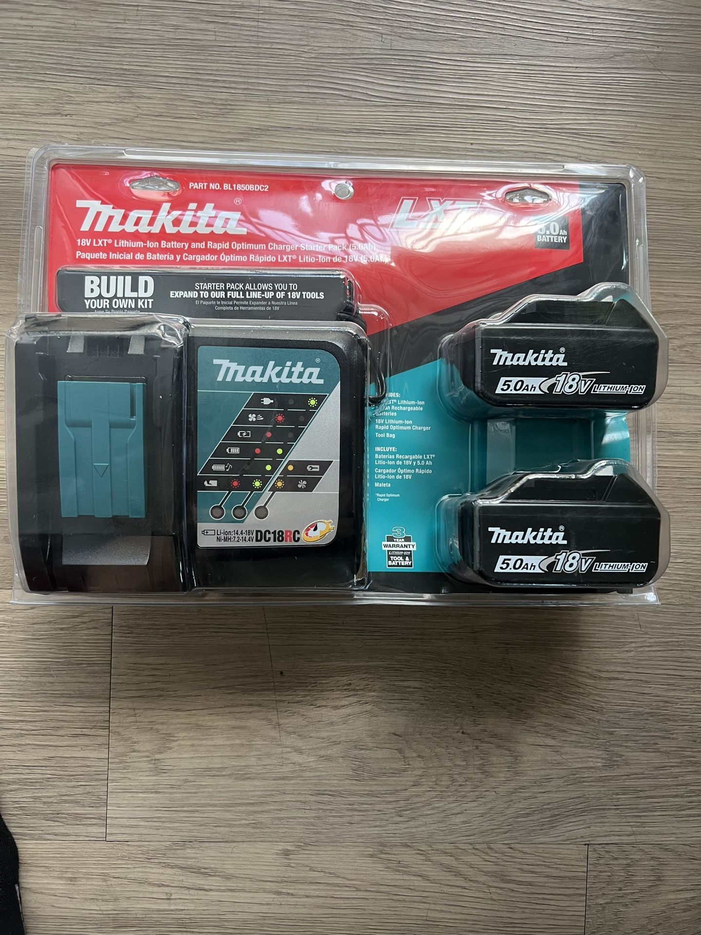Makita 18V LXT Lithium-Ion Battery and Rapid Optimum Charger Starter Pack (5.0Ah