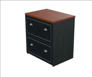 2x Bush Furniture Lateral File Cabinet with Antique Pewter Accents | Fairview Collection 2 Drawer Filing Storage Unit for Home Office