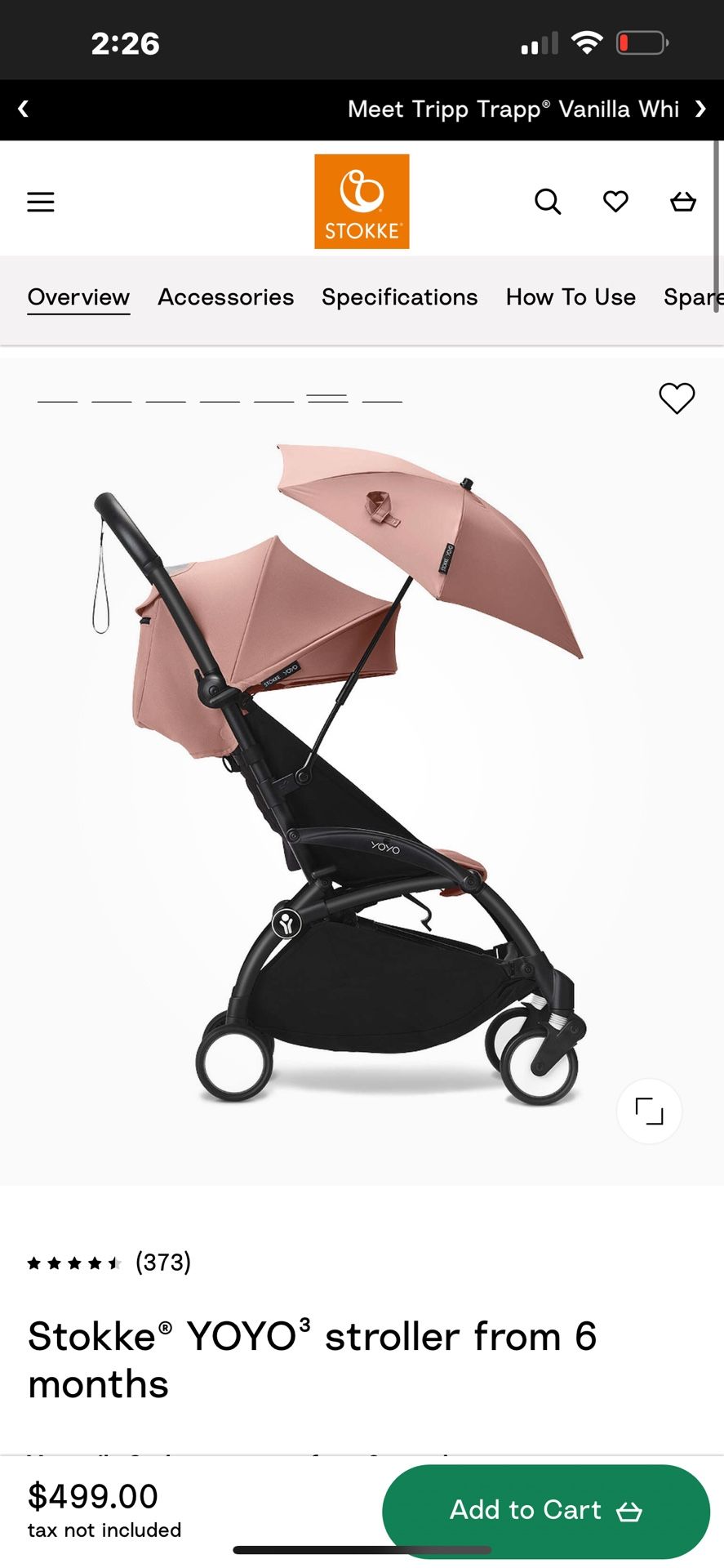 Yoyo Stroller Stokke With Umbrella 