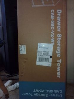 Drawer Storage Tower CAB-5BC-V2-WT