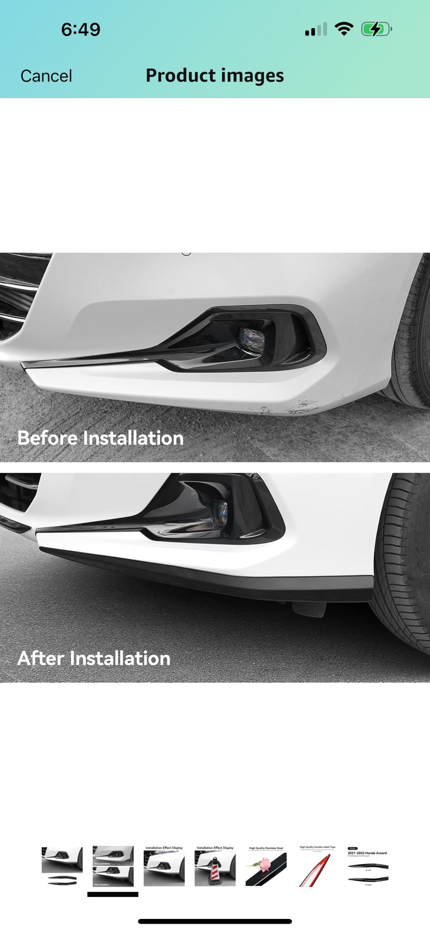 2021-2022 Honda Accord Front Lip