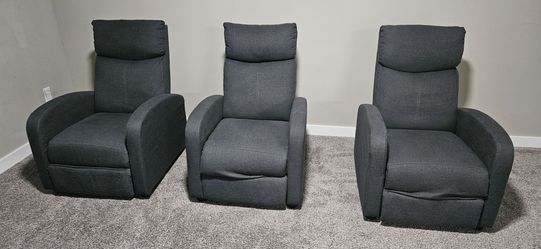Charcoal Grey Fabric Manual Recliners