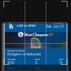 Dodgers Vs Nationals 6/21/25