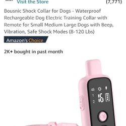Bousnic Shock Collar for Dogs - Waterproof Rechargeable Dog Electric Training Collar with Remote for Small Medium Large Dogs with Beep, Vibration, Saf
