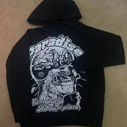 Paradise Graphic Hoodie Black And White 