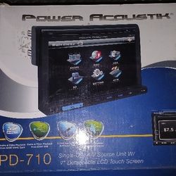 USED 'POWER ACOUSTIK' 'PD-710' Single-Din MULTIMEDIA UNIT w/ 7" TOUCHSCREEN DISPLAY