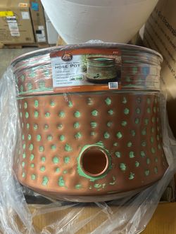 Liberty Garden Hand Hammered Steel Hose Pot