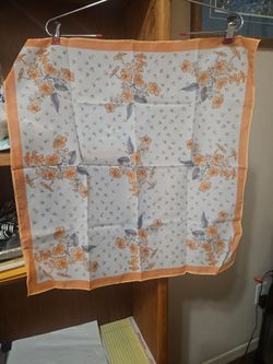 Vera Neumann Orange Floral Scarf 1970s