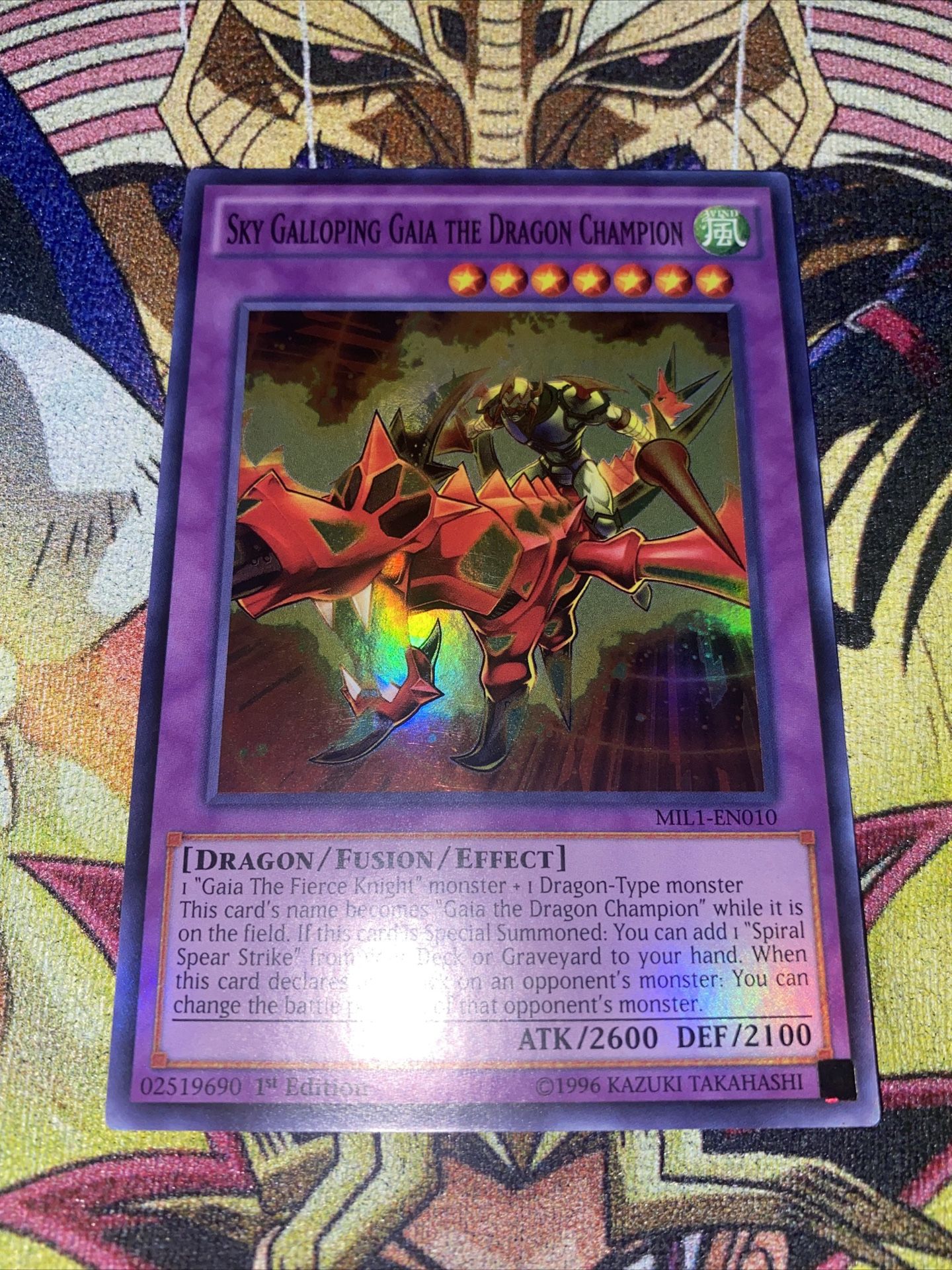 Yugioh Sky Galloping Gaia the Dragon Champion MIL1-EN010 Super Rare 1st Ed NM/M